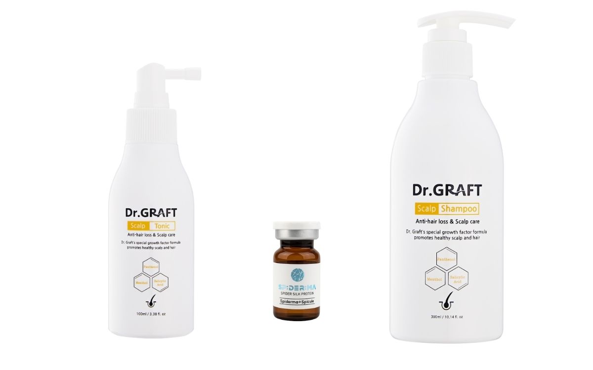 Bộ ba thần thánh Xịt dưỡng Scalp Tonic - Spiderma Spicule Serum - Dầu gội Scalp Shampoo
